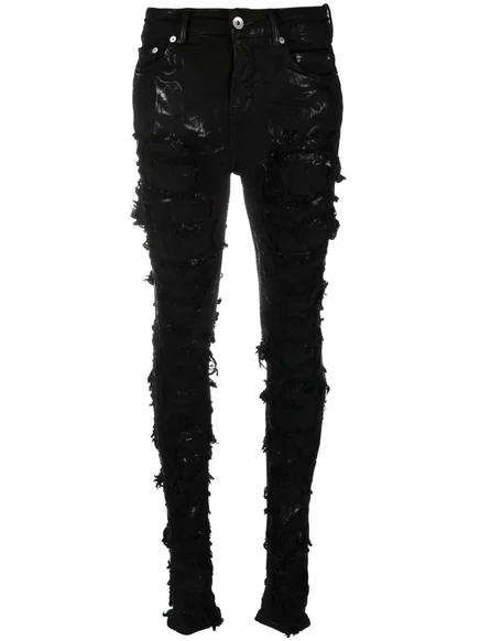 Rick Owens DRKSHDW Детройтские джинсы-скинни с высокой посадкой black