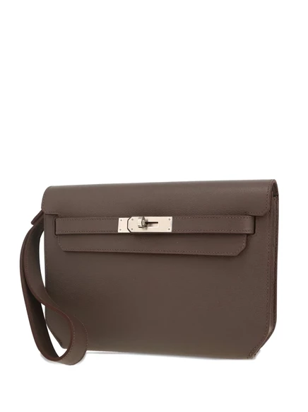 Клатч Hermès Kelly Dépêches из телячьей кожи, серо-бежевый