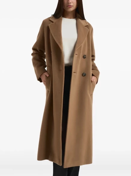 Двубортное пальто выходного дня Max Mara Zuzolo brown