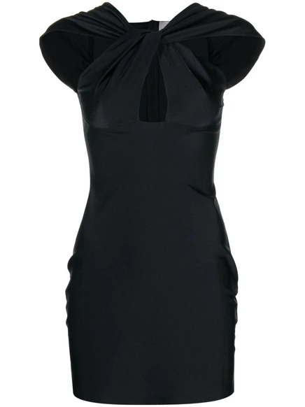 Мини-платье с витым вырезом от Coperni black