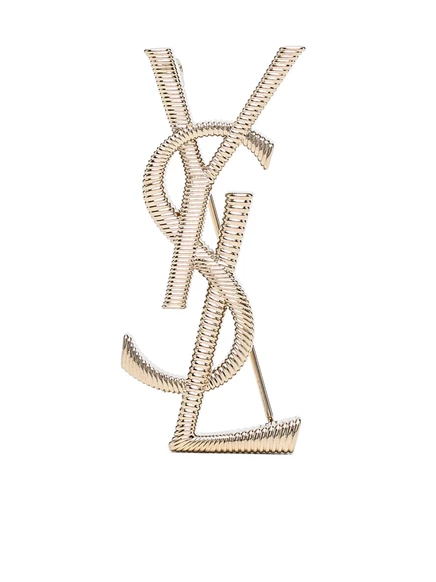 Женская брошь Saint Laurent Cassandre Tubogaz, золотистая