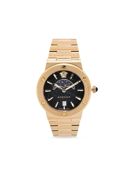 Мужские часы Versace Greca Moonphase 38 мм, черные