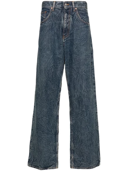 Мужские прямые джинсы MM6 Maison Margiela с эффектом трещин, синие