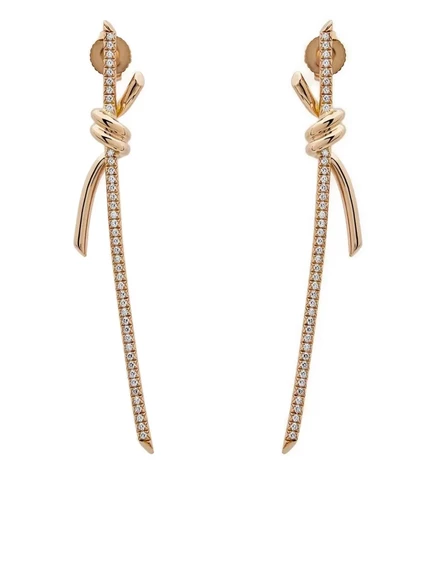 Серьги Tiffany & Co. Knot с бриллиантами, розовое золото