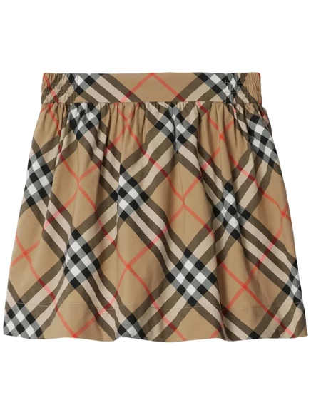Юбка для девочки Burberry Kids в клетку, нейтральная