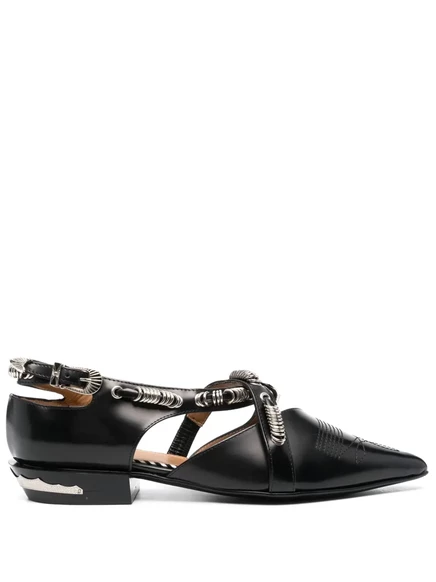Женские кожаные балетки Toga Pulla с пряжкой, черные