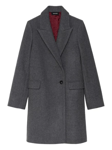 Женское однобортное пальто Zadig & Voltaire, серое