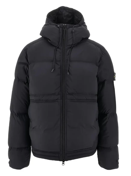 Куртка с капюшоном, украшенная логотипом Stone Island black