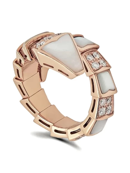 Кольцо Bvlgari Serpenti 18K, розовое золото, бриллианты