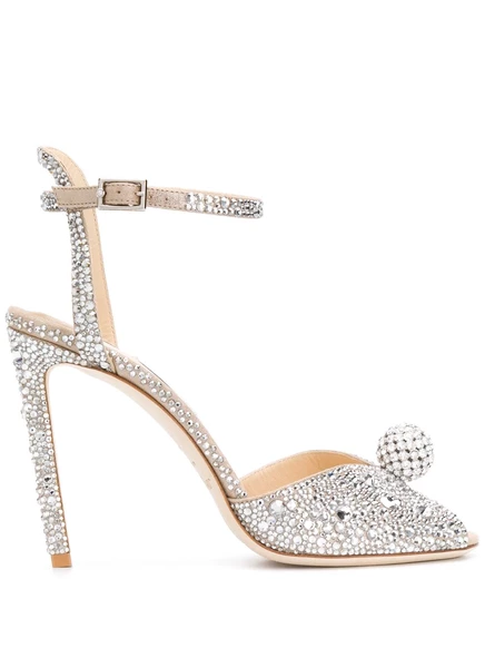 Женские босоножки Jimmy Choo Sacora 100 мм, серебристые