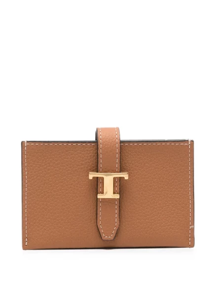 Женская визитница Tod's из кожи, коричневая