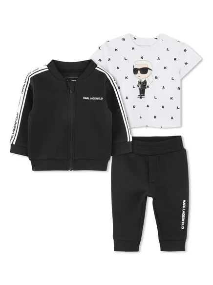 Спортивный костюм с логотипом Karl Lagerfeld Kids (комплект из трех предметов) black