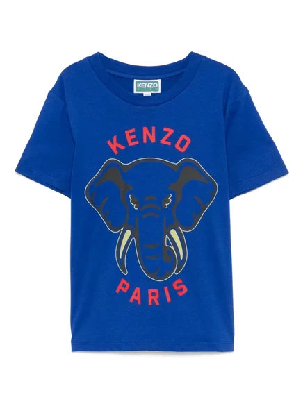 Футболка Kenzo Kids с принтом слона blue