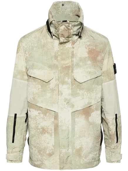 Куртка с капюшоном и значком компаса Stone Island green