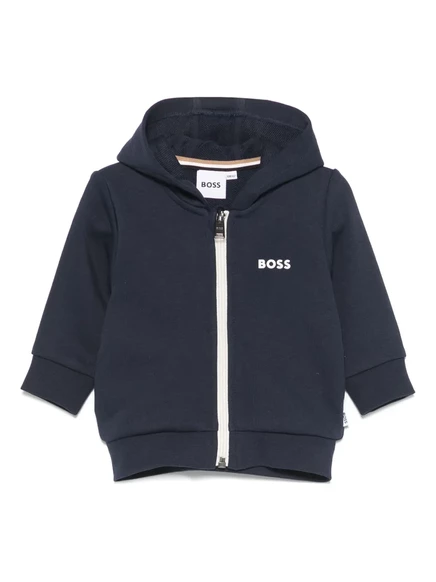 Толстовка с капюшоном и принтом с логотипом BOSS Kidswear blue