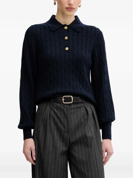 Вязаный топ-поло Barbour Evie из кабельного трикотажа