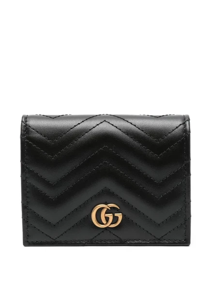 Женский кошелек Gucci GG Marmont из гладкой кожи, черный