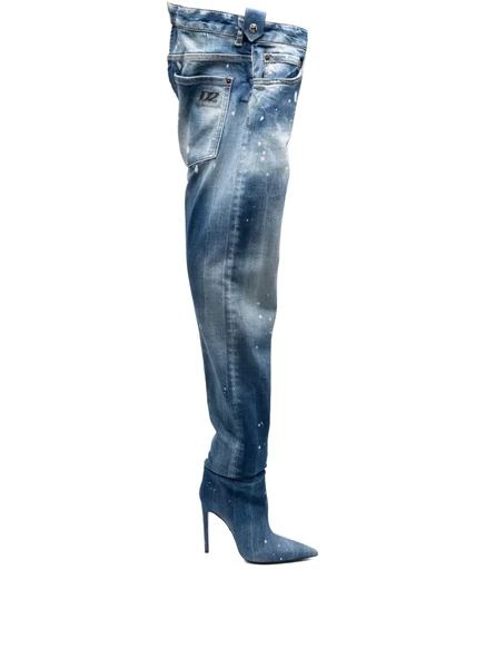 Джинсовые ботинки DSQUARED2 blue