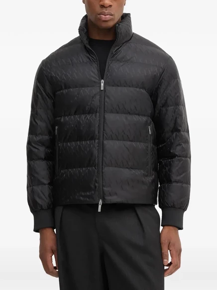 Мужская куртка Armani Exchange с монограммой, черная