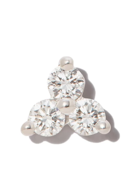 Женская серьга Maria Tash Trinity 18K белое золото, золотая