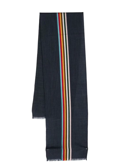 Мужской шарф Paul Smith с логотипной полосой, синий