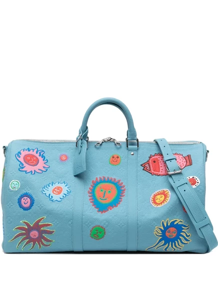 Спортивная сумка Louis Vuitton x Yayoi Kusama Keepall 50, бывшая в употреблении blue