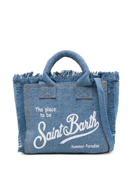 Сумка MC2 Saint Barth с бахромой на верхней ручке, синяя