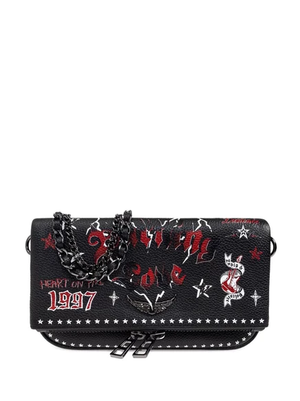 Женский клатч Zadig & Voltaire Rock Nano Punk с цепочкой, черный