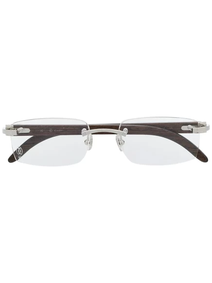 Унисекс оправа Cartier Eyewear прямоугольная, серебристая