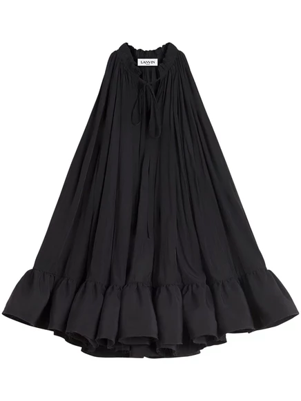 Женское мини-платье Lanvin с рюшами, черное