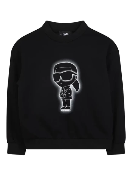 Толстовка для мальчиков Karl Lagerfeld Kids с принтом, черная
