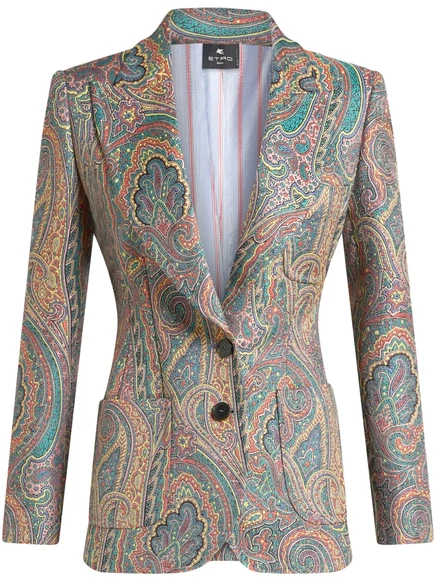 Блейзер ETRO с принтом пейсли blue