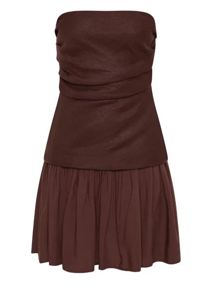 Женское платье Faithfull The Brand Hedy мини без бретелей, коричневое