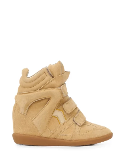 Женские кроссовки Isabel Marant на танкетке, бежевые