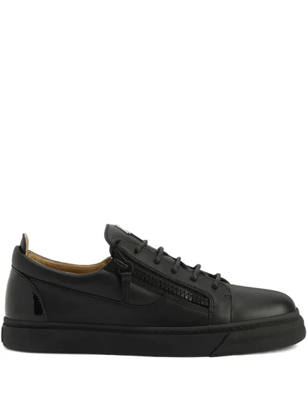 Кожаные кроссовки Giuseppe Zanotti Frankie на молнии black