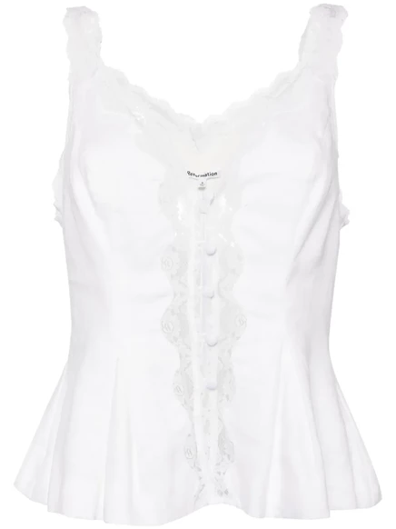 Льняной топ Reformation Josefina white