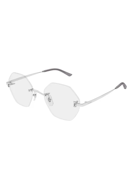 Очки Cartier Eyewear, геометрическая оправа, серебристые