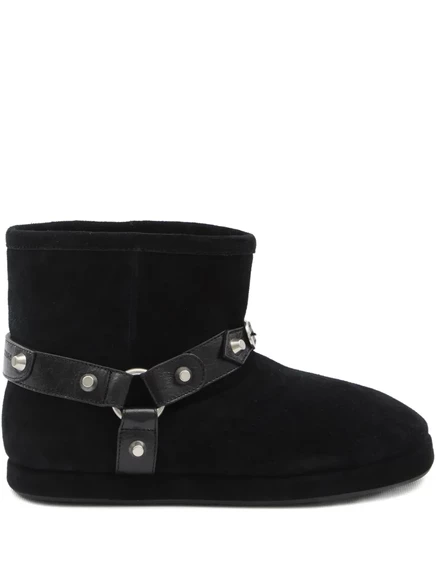 Мягкие сапоги Balenciaga Alaska с заклепками и ремешками black