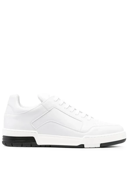 Кожаные кроссовки Moschino на шнуровке white