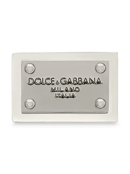 Мужская брошь Dolce & Gabbana с логотипом, серебристая