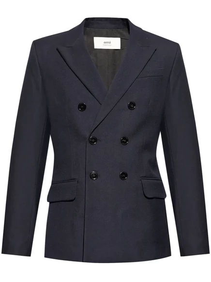 Двубортный блейзер AMI Paris blue