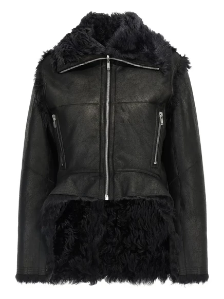 Кожаная куртка Rick Owens Exploder на молнии спереди black