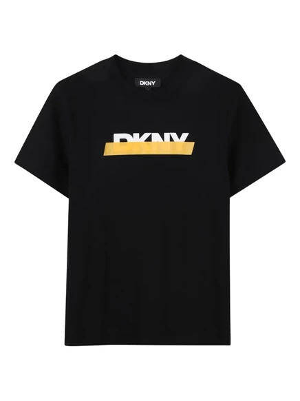 Футболка для мальчиков DKNY Kids с логотипом, черная
