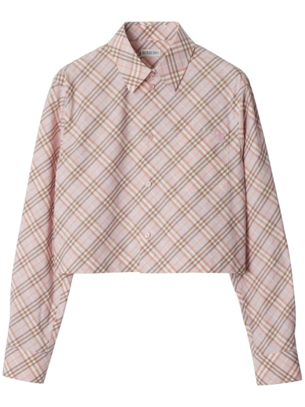 Винтажная укороченная рубашка в клетку от Burberry