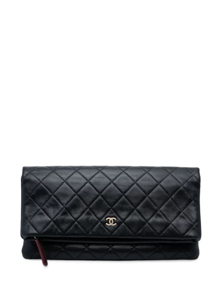 Женский клатч CHANEL CC Beauty, стеганая кожа, черный