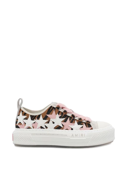 Женские кеды Amiri Court Low с зебровым принтом, коричневые