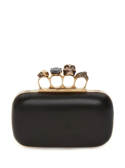 Женский клатч Alexander McQueen Knuckle с черепом, черный