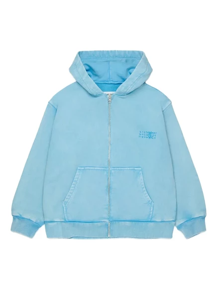 Детская худи MM6 Maison Margiela Kids на молнии, голубая