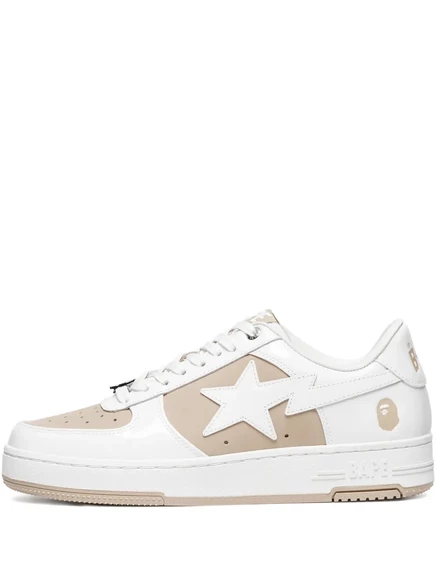 Мужские кроссовки A Bathing Ape со звездой, кожаные, белые