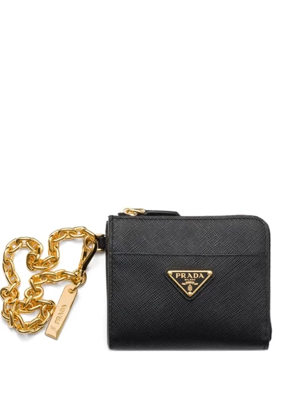 Маленький кошелек из сафьяна от Prada black